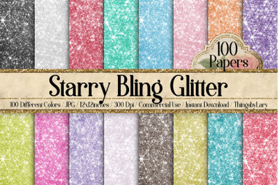 100 Starry Bling Glitter Digital Papers