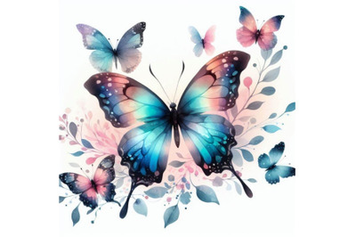 Beautiful watercolor butterflies