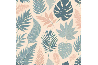 Tropical leaves seamless pattern