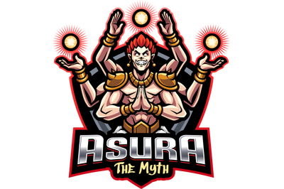 Asura god esport mascot logo design