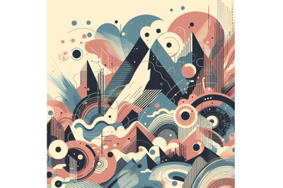 Cool abstract painting. Modern watercolor illustration