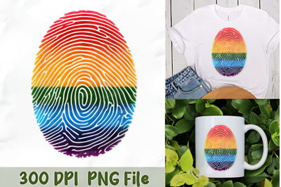 Rainbow Fingerprint Pride Art