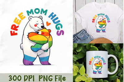 Free Mom Hugs Rainbow Bear