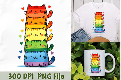 Rainbow Cats Cute Stack Art