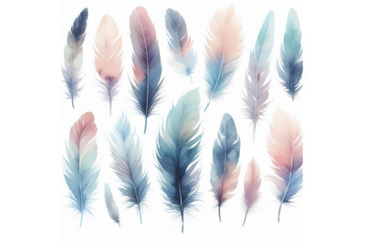 Watercolor feather background