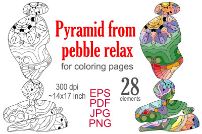 Sea stone pyramids for coloring