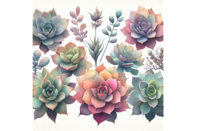 Watercolor succulents