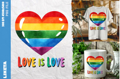 Love is Love Rainbow Heart