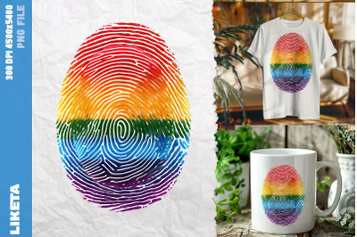 Rainbow Fingerprint Pride Art