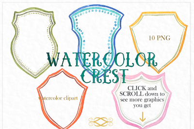 Watercolor crest clipart