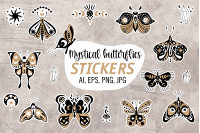 Mystic butterflies / Printable Stickers Cricut Design