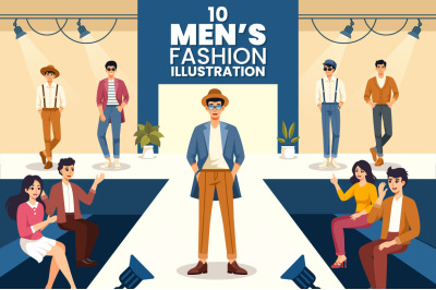 10 Men&#039;s Fashion Show Illustration