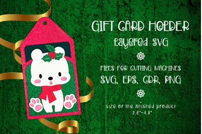 Polar Bear | Christmas Gift Card Holder | Paper Craft Template