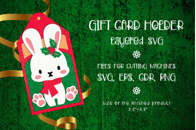 Christmas Bunny | Gift Card Holder | Paper Craft Template