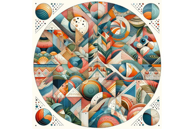 Abstract summer geometric seamless pattern