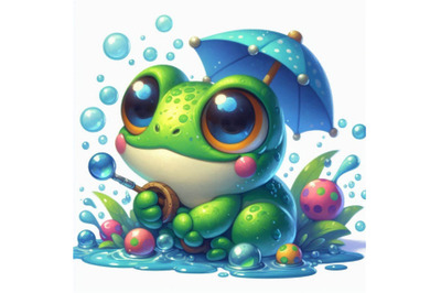 Cartoon cute frog