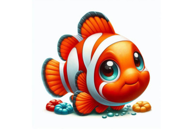 Cute clown fish cartoon