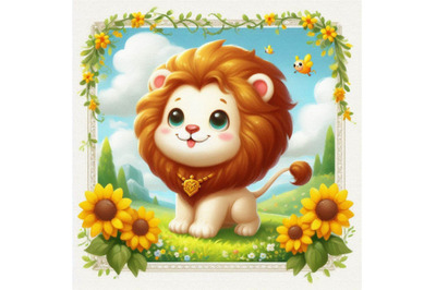 Cute lion cartoon