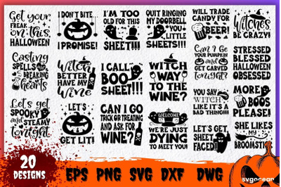 Adult Halloween Quotes Svg Bundle