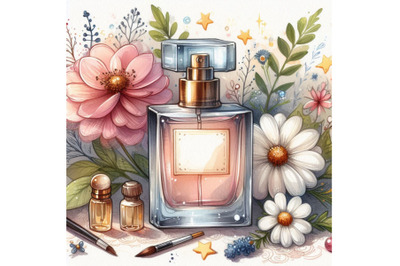 Perfume watercolor illustration