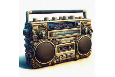 portable stereo radio cassette recorder