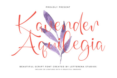 Kavender Aquilegia - Beautiful Script Font