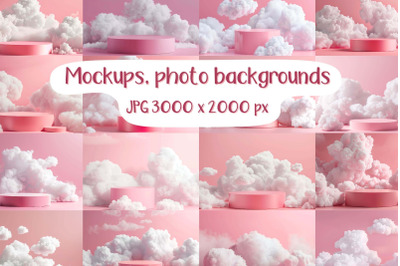 Pink podium mockups