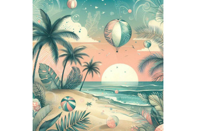 Abstract summer beach background. Art illustr