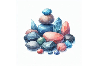 Watercolor stones