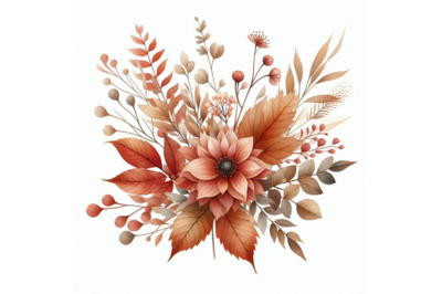 Autumn watercolor floral arrange