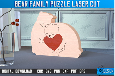 Bear Family Puzzle | Bear Puzzle Template | Eco-Friendly Gift