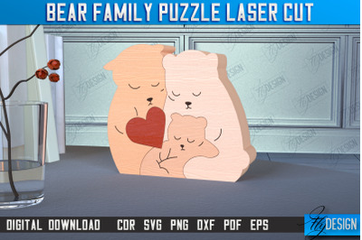 Bear Family Puzzle | Bear Puzzle Template | Eco-Friendly Gift