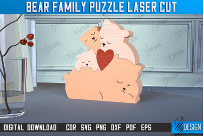 Bear Family Puzzle | Bear Puzzle Template | Eco-Friendly Gift