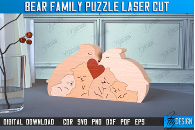 Bear Family Puzzle | Bear Puzzle Template | Eco-Friendly Gift