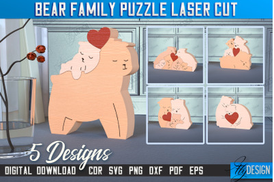 Bear Family Puzzle Bundle| Bear Puzzle Template | Eco-Friendly Gift