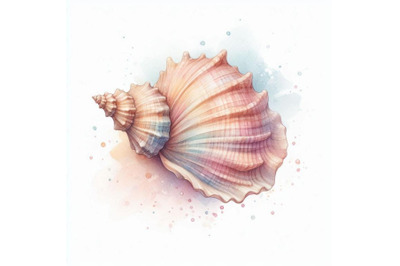 Seashell watercolor illustra