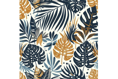 Abstract tropical floral seamless pattern hand drawn palm&2C; mon