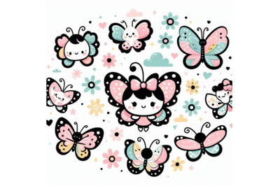 Cute cartoon Butterflies