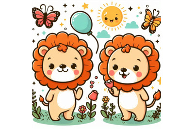 Cute lion cartoon