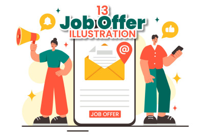 13 Businessman Job Offer Illustration