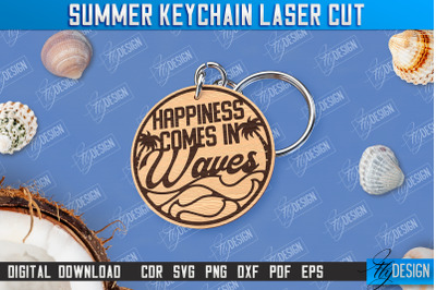 Summer Keychain | Keychain Inscription | Engraved Wooden Keychain |CNC