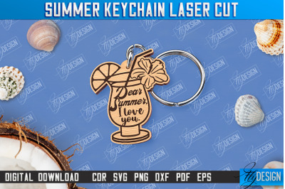 Summer Keychain | Keychain Inscription | Engraved Wooden Keychain |CNC