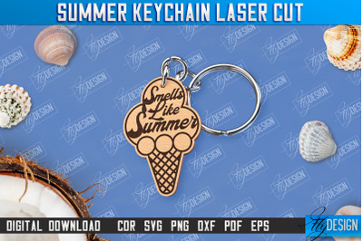 Summer Keychain | Keychain Inscription | Engraved Wooden Keychain |CNC