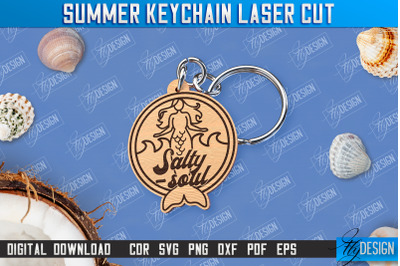 Summer Keychain | Keychain Inscription | Engraved Wooden Keychain |CNC