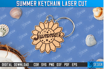 Summer Keychain | Keychain Inscription | Engraved Wooden Keychain |CNC