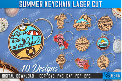 Summer Keychain Bundle | Keychain Inscription | Engraved Keychain |CNC