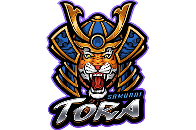 Samurai tora esport mascot logo design