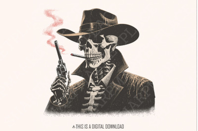 Cowboy Skeleton Western Sublimation, PNG Digital Download, T-shirt Design, Halloween, Vintage Inspired, Western Skeleton png, Howdy png