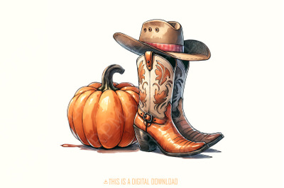 Howdy Pumpkin Png, Halloween Png, Western Pumpkin Png, Fall Vibes Png, Spooky Season Png, Retro Halloween Design, Cowgirl Png