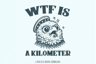 WTF Kilometer Meme Design, American Quote, 4th of July, Independence Day, Political Humor, Unique Gift, Freedom Art, Patriotic Meme